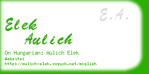 elek aulich business card